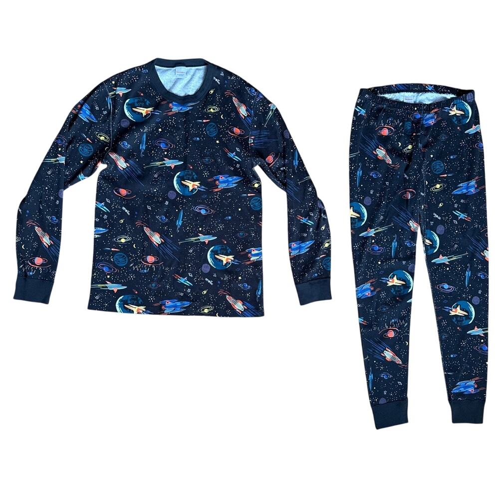 Hanna Andersson Adult Space Travel Print Pajama Set Size Large - Picture 2 of 6